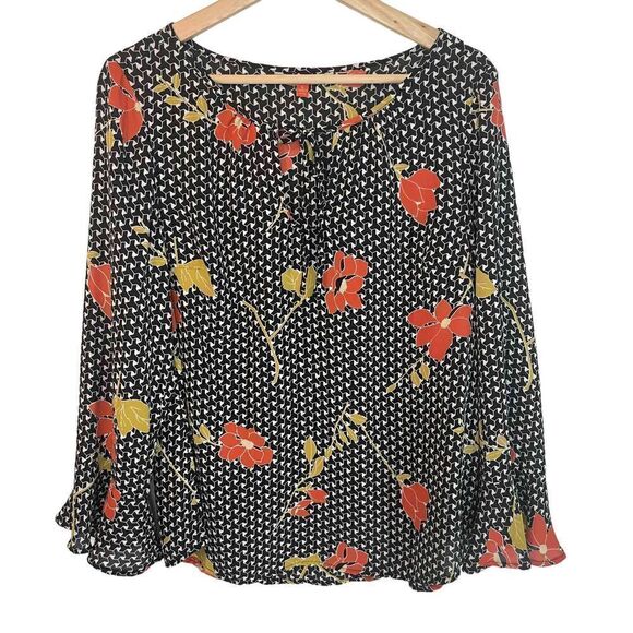 ModCloth Keyhole Floral Blouse Top - Picture 1 of 8